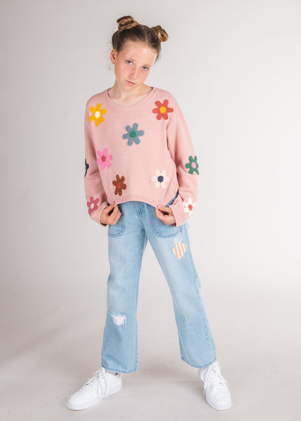 カーナビ lucky girl Floral Print Sweater for Tween Girls | Finding Foxtale