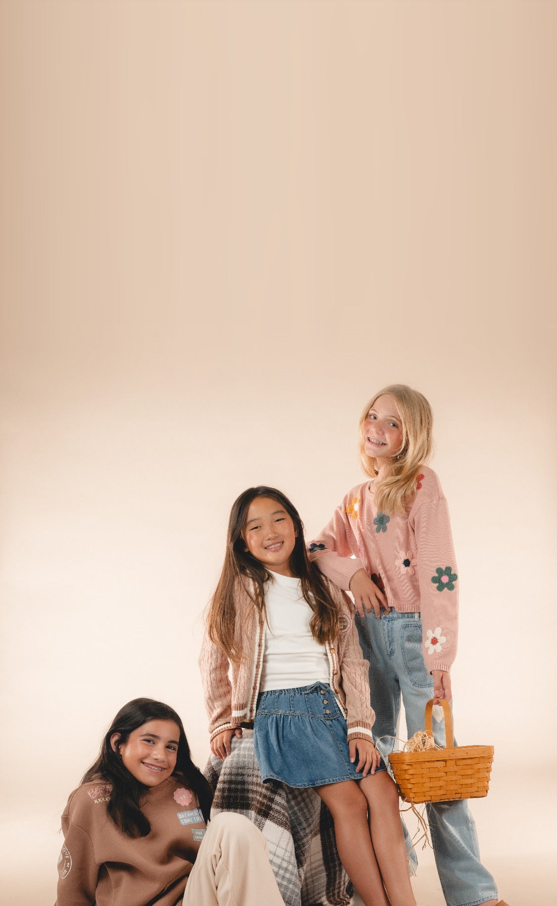 Three girls in Finding Foxtale fall outfits, Friends and Family sale